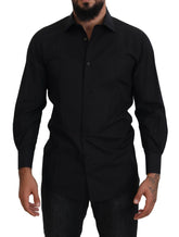 Dolce & Gabbana Black GOLD Cotton Collared Long Sleeve Shirt -   -  Dolce & Gabbana.